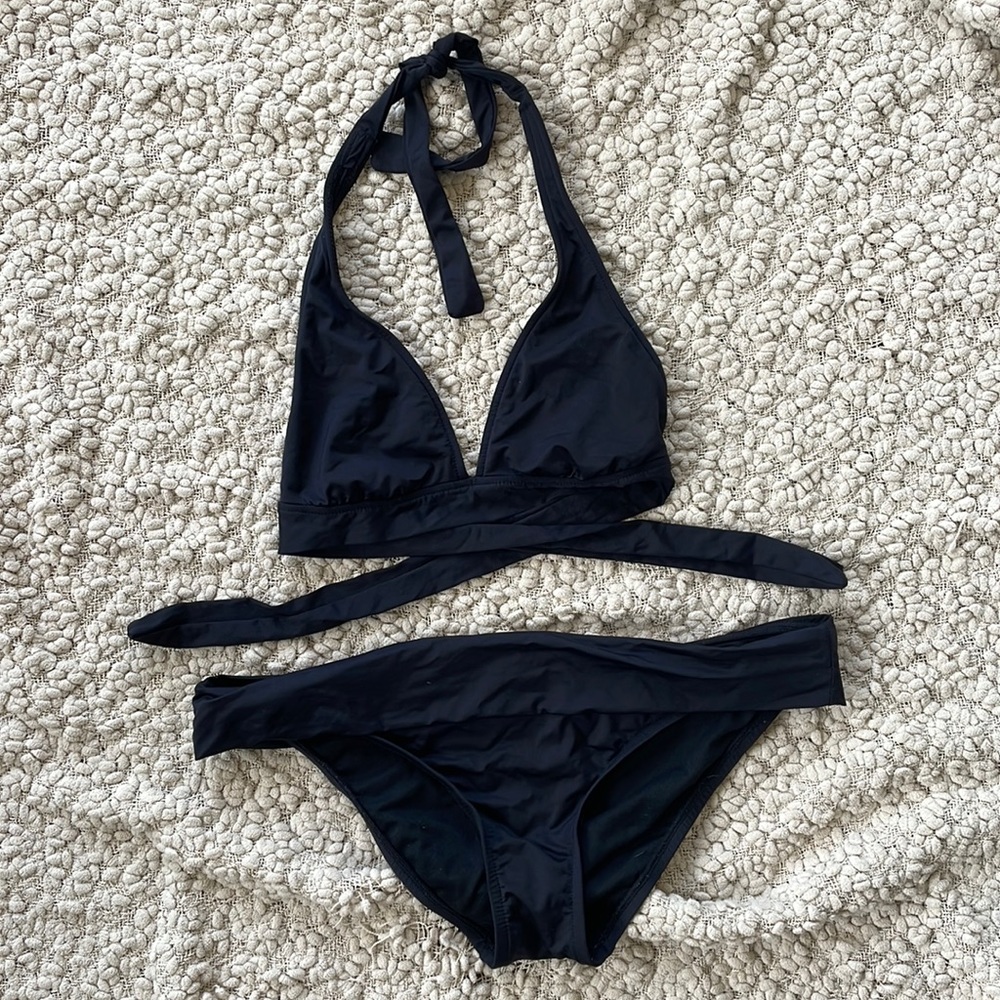 Mossimo black halter two piece bathing suit
